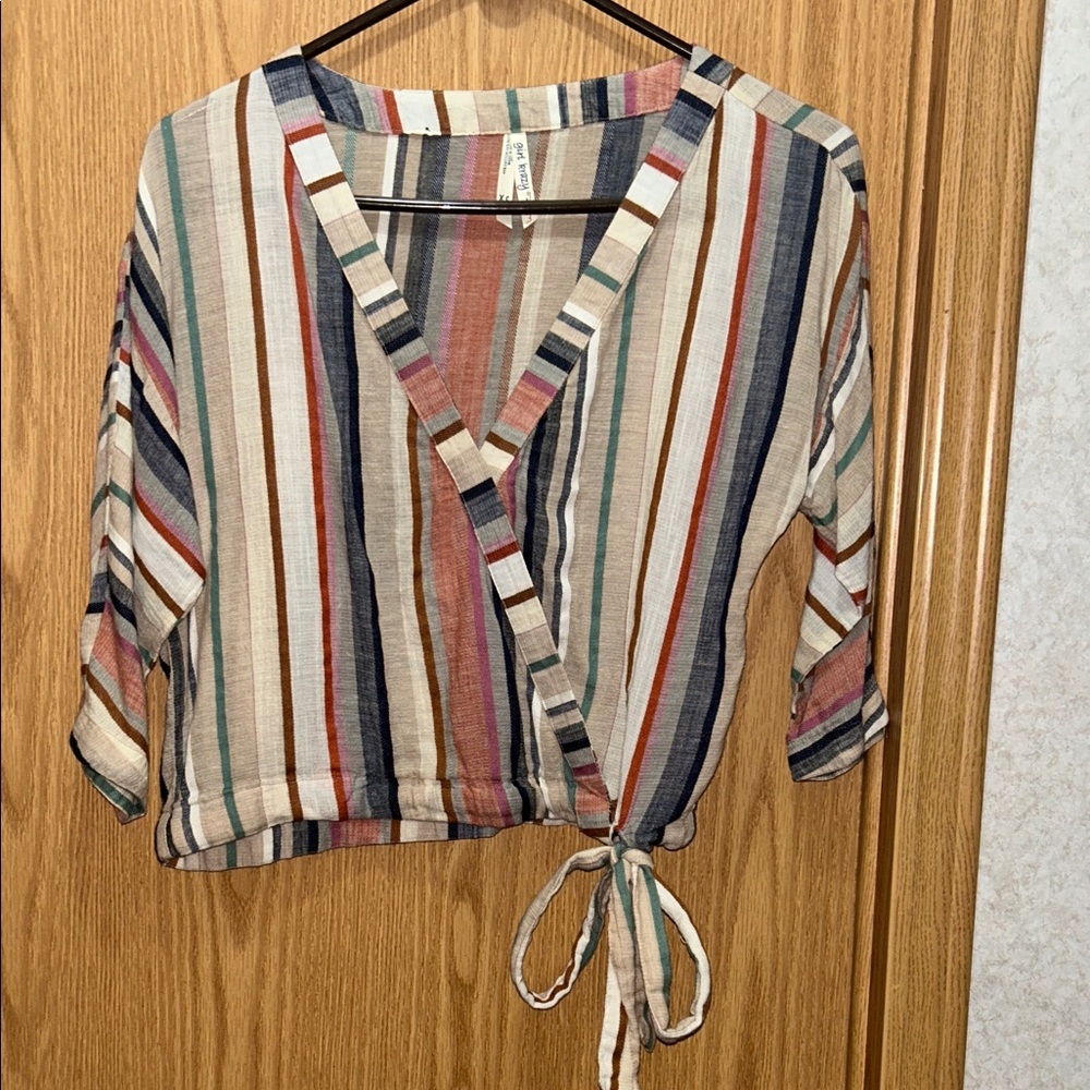Girl Krazy Multicolor Striped Wrap Blouse
